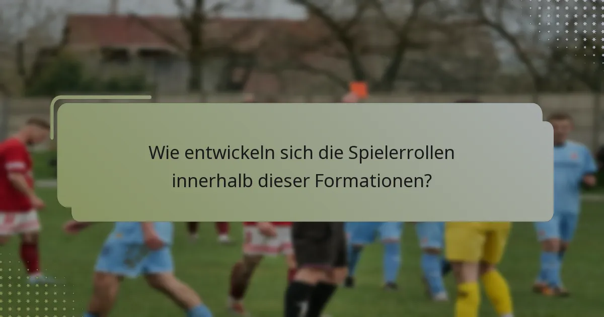 Wie entwickeln sich die Spielerrollen innerhalb dieser Formationen?
